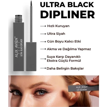 Uzun Süre Kalıcı,Suya Dayanıklı,Yoğun Pigmentli Keçe Uçlu Siyah Likit Eyeliner- Ultra Black