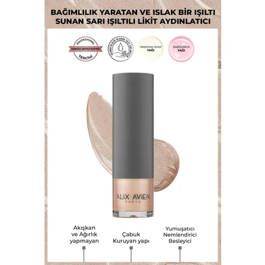 Alix Avien Pembe Işıltılı Likit Aydınlatıcı - Liquid Highlighter 101 Yüz &