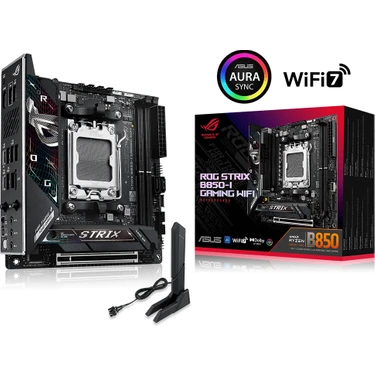 Asus Rog Strıx B850-I Gamıng Wıfı Amd B850 Am5 Ddr5 8400 Dp HDMI Çift M2 Usb3.2 Gen 2x2 Wifi 7 + Bt