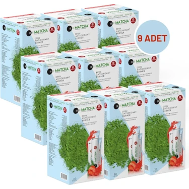 Bilge İlaç Matcha Premium Japon Çilek Aromalı Detox Bitki Çayı 9 Kutu – Antioksidan Zengin, Soğuk