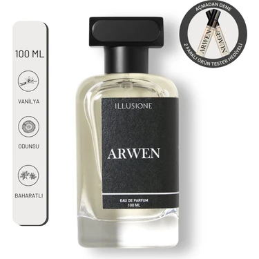 Illusione Arwen EDP Erkek Parfüm 100ml | Vanilya-Odunsu-Baharatlı | Lavanta, Safran, Amber,