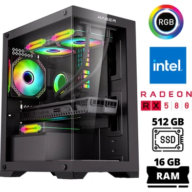 Xaser XSR1008 I5 7400 16GB Ram 512GB SSD 8gb RX580 Ekran Kartı Masaüstü Oyun