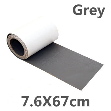 Zhuxi Shop B 7,6X67CM Gri Araba Koltuk Kanepe Ev Deri Tamir Etiketi Kendinden Yapışkanlı Deri Tamir