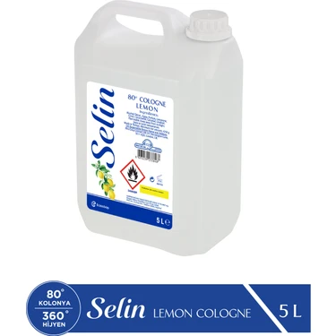 Selin Limon Kolonyası 5 lt 80° Alkol İçeren Dökme Ferahlatıcı Koku ile Güvenli