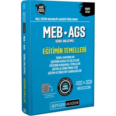 Pegem Akademi 2025 MEB-AGS Eğitimin Temelleri Konu Anlatımlı - Eğitimin