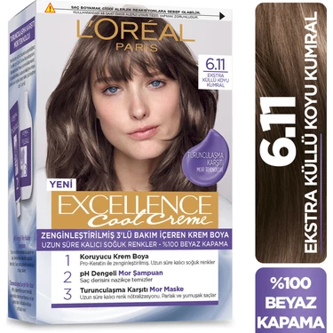 L'Oréal Paris L’Oréal Paris Excellence Cool Creme SaçBoyası – 6.11 Ekstra Küllü Koyu