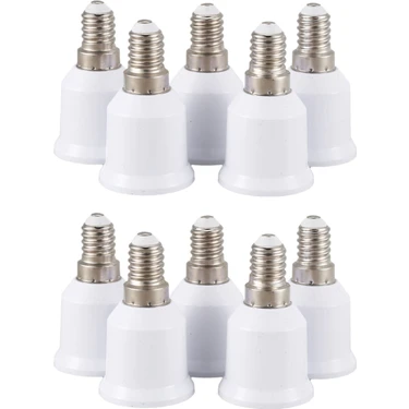 Sunshinee 10 Adet E14, E27 Adaptör Tabanı Vidalı LED Ampul Ampul Soket Dönüştürücü, Beyaz (Yurt