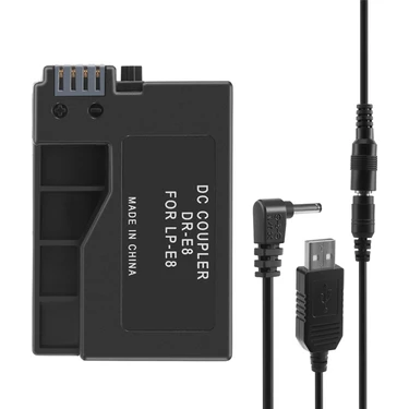 -E8 Kukla Pil, Dc Güç Bankası USB Adaptör Kablosu ile Uyumlu, Lp-E8 ile Uyumlu, 550D 600D 650D 700D