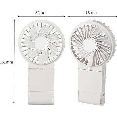 Çok Fonksiyonlu El Küçük Fan Taşınabilir USB Şarj Edilebilir Makyaj Aynası Standı Elektrikli (Yurt