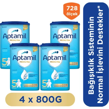 Aptamil 5 Çocuk Devam Sütü 800 gr 2 Yaş+ Akıllı Kutu x 4