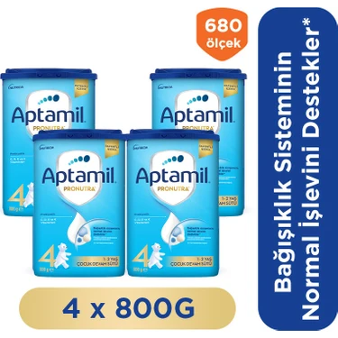 Aptamil 4 Çocuk Devam Sütü 800 gr 1 Yaş+ Akıllı Kutu x 4