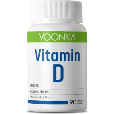 Voonka Vitamin D İçeren Takviye Edici Gıda 90 Yumuşak Kapsül 1000