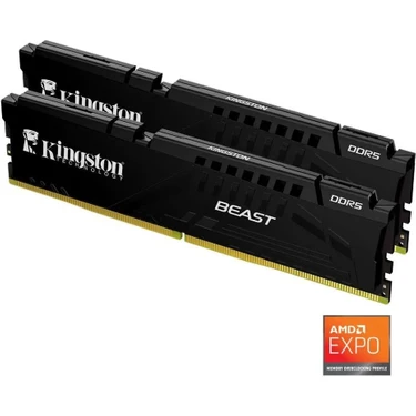 Kingston 64 GB 6000MT/S Ddr5 CL30 Dımm (Kit Of 2) Beast Black Expo Turkey KF560C30BBEK2-64TR -