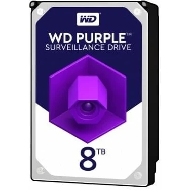 8 Tb Wd 3.5 Purple Sata3 5640RPM 256MB 7/24 Guvenlık WD85PURZ (3 Yıl Resmı Dıst