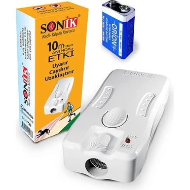 Sonik Kedi Kovucu , 10 m'den Anında Etkili. Uyarır Caydırır