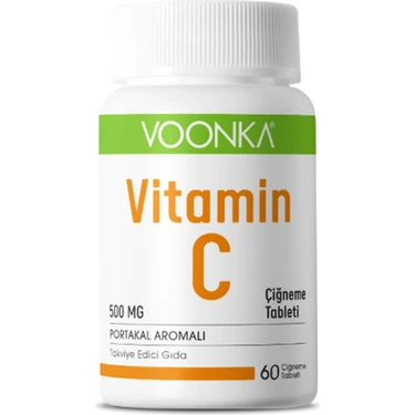 Voonka Vitamin C Portakal Aromalı Çiğneme Tableti 500 Mg 60