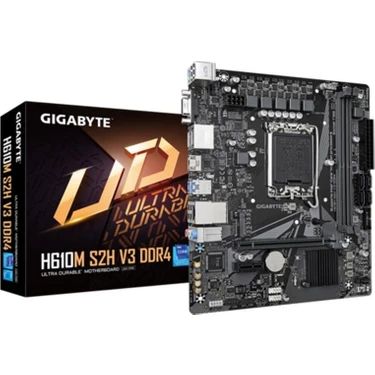 Gıgabyte H610M-S2H-V2-DDR4 3200MHZ 1xvga 1xhdmı 1xdp 1xdvı 1xm.2 USB 3.2 Matx 1700P (13. ve