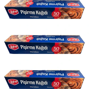 Roll-Up Beyaz Yağlı Fırın Tepsi Pişirme Kızartma Kağıdı - 37 cm x 50 mt - 3