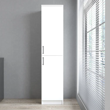 Roewood Modern Beyaz Erzak Dolabı 182 cm Yükseklik 40 cm Genişlik 42 cm Derinlik 6