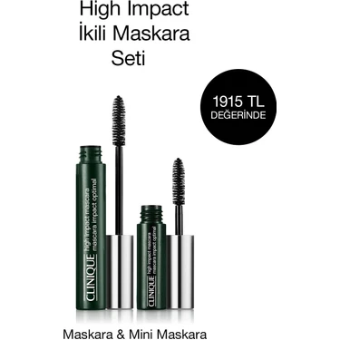 Clinique High Impact™ İkili Maskara Seti - Siyah 7ml +