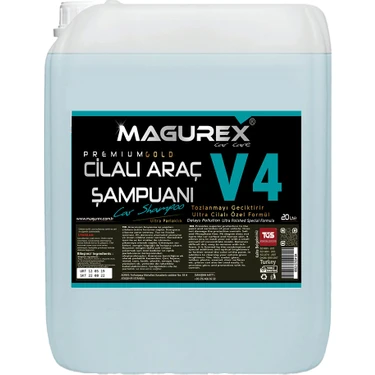 Magurex V4 Cilalı Araç Şampuanı 20 LT - Yüksek Köpüklü Parlatıcı Etkili Oto