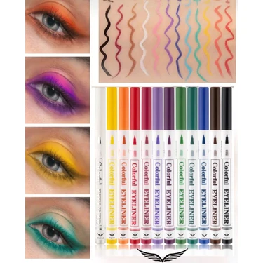 12 Renk Pen Eyeliner