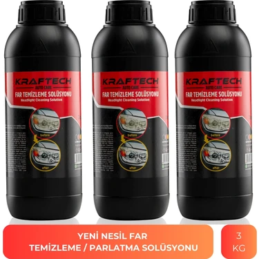 Kraftech Yeni Nesil Buharlı Far Temizleme Sıvısı Far Parlama Solüsyonu Kloroform 3