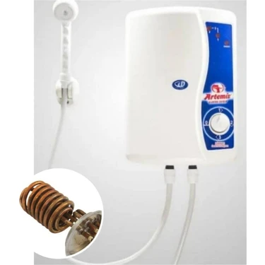 Artemis Bakır Rezistanslı Elektrikli Şofben 7,5 kW 10 lt/dk Su Isıtma Kapasitesi ile Güçlü