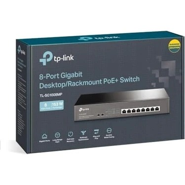 Mcreative TL-SG1008MP, 8-Port Gigabit Desktop/rackmount Switch With 8-Port Poe+,