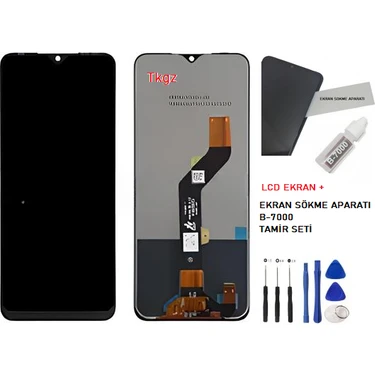 Tkgz - İnfinix HOT 10T Uyumlu Lcd Ekran Dokunmatik (Servis) + B-7000 + TAMİR
