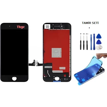 Tkgz - iPhone 8 Uyumlu Lcd Ekran Dokunmatik Orijinal + TAMİR SETİ + TOZ BANTI