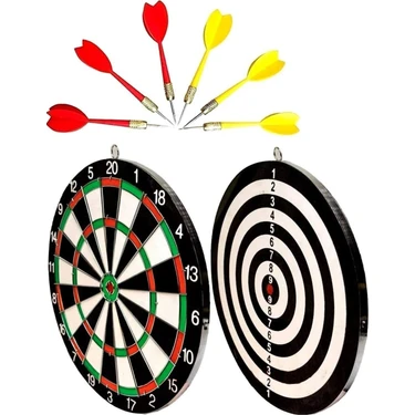 Dart Tahtası Seti 17 Inç Büyük Boy Çift Taraflı Dart Tahtası Oyun