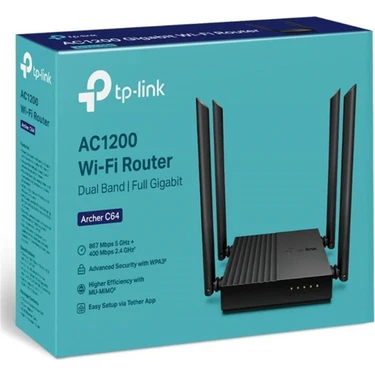 Tp-Link Archer C64 Dual Bant 4 Port  Router