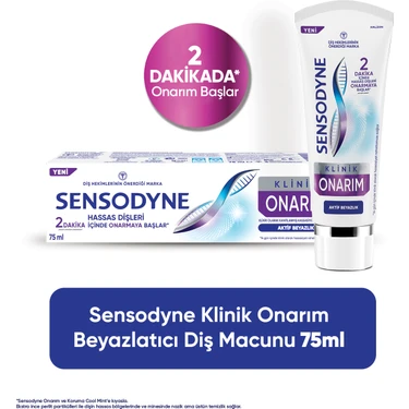 Sensodyne Klinik Onarım Beyazlatıcı Diş Macunu 75 ml 2 Dakikada Onarım