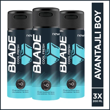 Blade Cool Fresh 3x200 Ml Erkek Alüminyumsuz Deodorant Hızlı Fiyatı