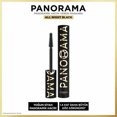 L'Oréal Paris Panorama Hacim Veren Maskara All Night Black -