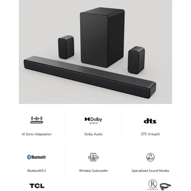 Tcl Akustik Çevresel Ses 5.1 Kanal 430W SOUNDBAR Dolby Audio Soundbar & Ses