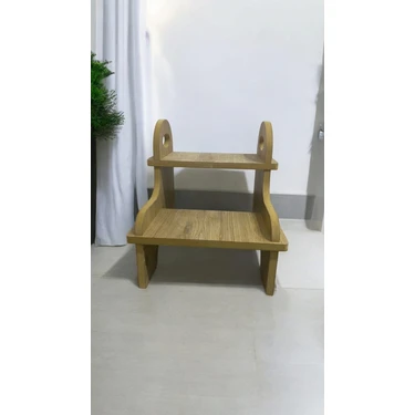 Ahşap Teslim Basamak Tabure Merdiven Tabure 2 Basamaklı