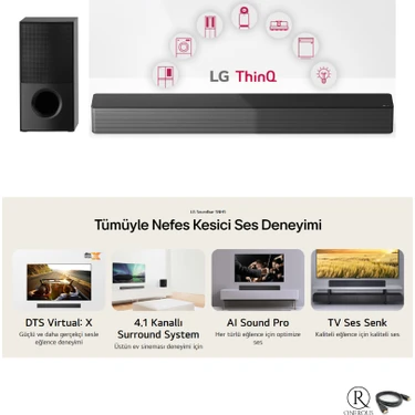 Lg 600W 4.1 Kanal Ev Sinema & Soundbar DtsVirtual: x Yüksek Ses ve Kalite, Kablosuz Bluetooth