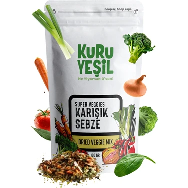 Kuru Yeşil - Kuru Sebze  - Karışık Sebze Kurusu - Dried Vegetables - Karışık Sebze - 100