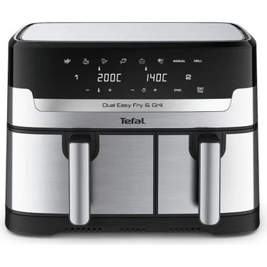 Tefal Çift Hazneli Yüksek Kaliteli Easy Fry & Grill Iki Sepetli Yağsız