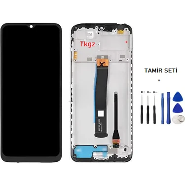 Tkgz Xiaomi Redmi 10C  Uyumlu LCD Ekran Dokunmatik Servis Orijinali Çıtalı + Tamir