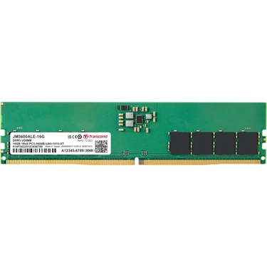 Transcend 16GB(1X16GB) 5600MHZ Udımm Ddr5 CL46 Ram