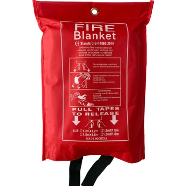 Cam Elyafı Fiberglass Yangın Battaniyesi Fire Blanket Cepli