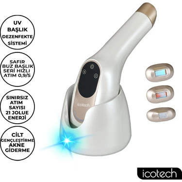 Icotech HR95 Sınırsız Atım Safir Buz Başlıklı Uv Dezenfeksiyon Lazer Epilasyon