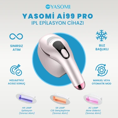 Yasomi AI99 Pro Pembe Buz Başlıklı Cilte Gençleştirme ve  Sınırsız Atım Ipl