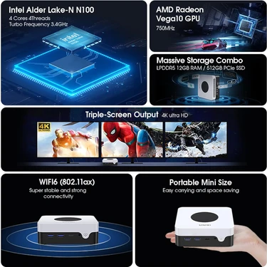 Chuwi Larkbox x Intel N150 12GB Ddr5 512GB SSD Windows 11 Fiyatı