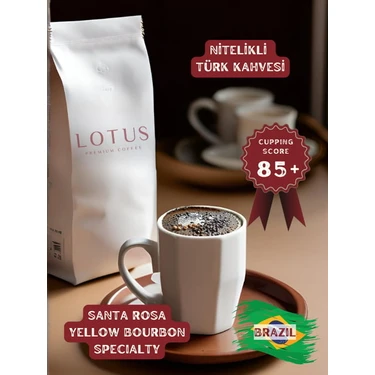 Lotus Coffee Nitelikli Türk Kahvesi Brezilya Santa Rosa Yellow Bourbon 85+ Puanlı Specialty 250