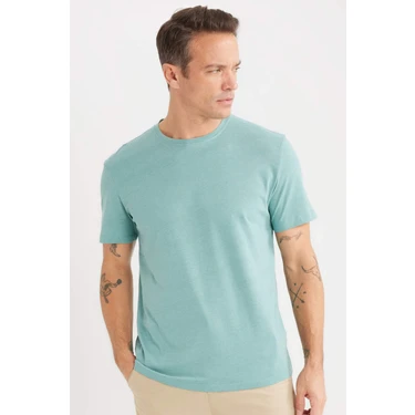 DeFacto New Regular Fit Bisiklet Yaka Basic Düz Kısa Kollu Tişört