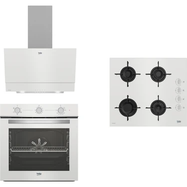 Beko Harmoni Beyaz Set 4 Ocaklı Gazlı Ocak ve A Enerji Sınıfı Fırın ile Şık